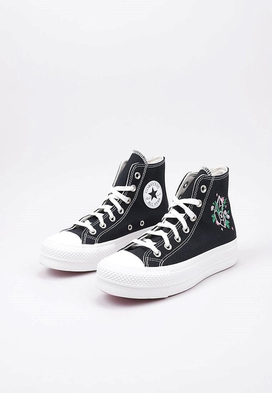 Femme CONVERSE Baskets A Plateforme | Acheter Converse Chuck Taylor All Star Lift Platform Embroidered Crystals En Ligne