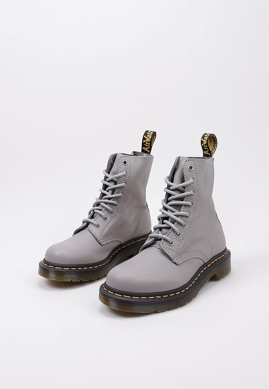 Femme DR MARTENS Rangers | Acheter Dr Martens 1460 Pascal Zinc Grey Virginia En Ligne