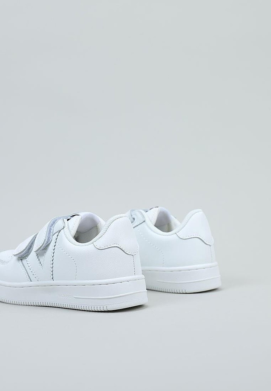 Enfants VICTORIA Baskets A Scratch | Acheter Victoria Tiempo Zapatilla Blanca Efecto Piel En Ligne