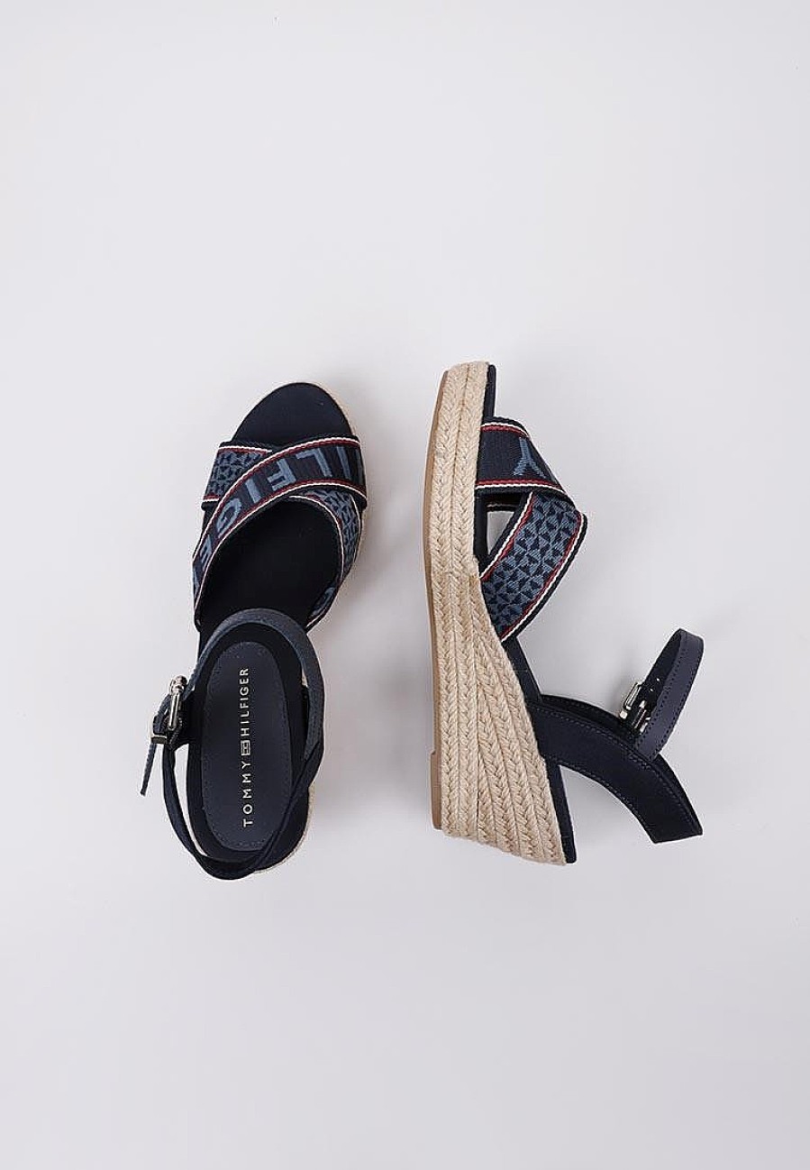 Femme TOMMY HILFIGER | Acheter Tommy Hilfiger Tommy Webbing Low Wedge Sandal En Ligne