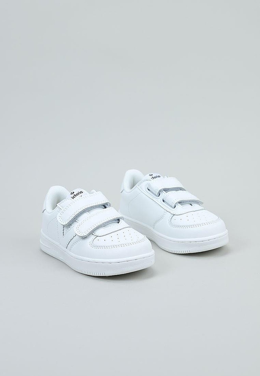 Enfants VICTORIA Baskets A Scratch | Acheter Victoria Tiempo Zapatilla Blanca Efecto Piel En Ligne