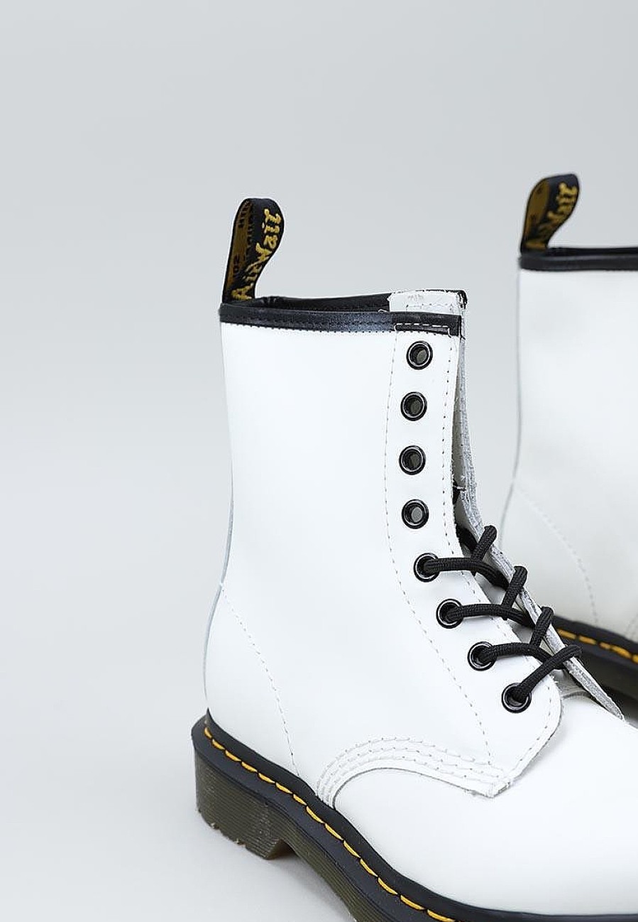 Femme DR MARTENS Rangers | Acheter Dr Martens 1460 White Smooth En Ligne