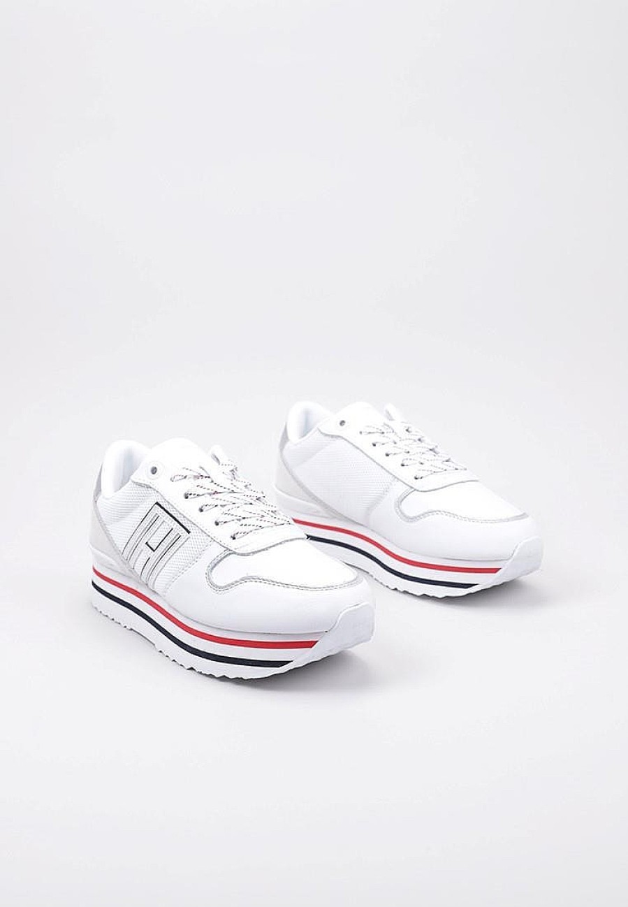 Femme TOMMY HILFIGER Baskets A Plateforme | Acheter Tommy Hilfiger Mesh Flatform Sneaker En Ligne