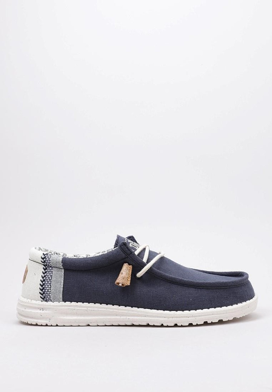 Homme HEY DUDE Chaussures Bateau | Acheter Hey Dude Wally Linen Natural En Ligne