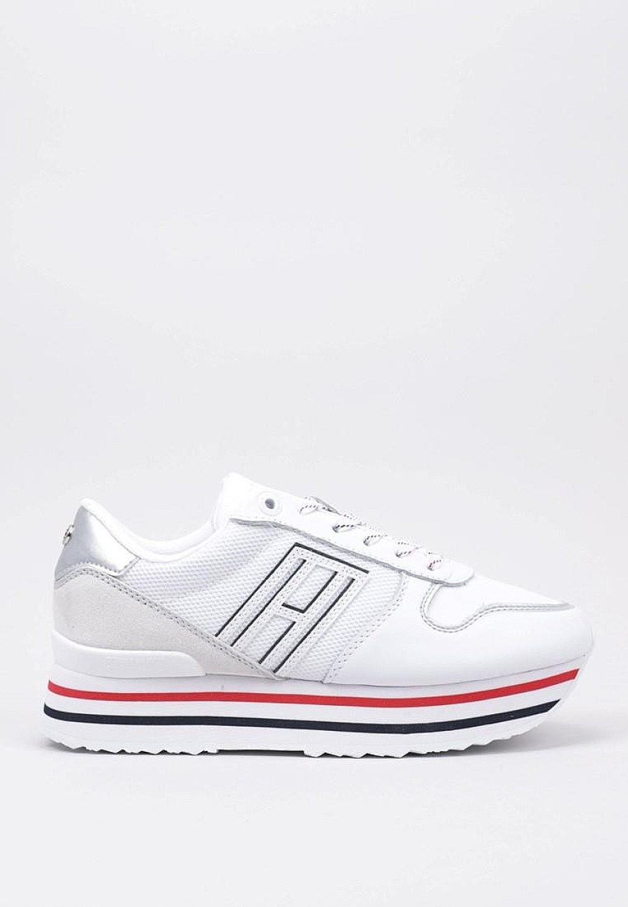 Femme TOMMY HILFIGER Baskets A Plateforme | Acheter Tommy Hilfiger Mesh Flatform Sneaker En Ligne