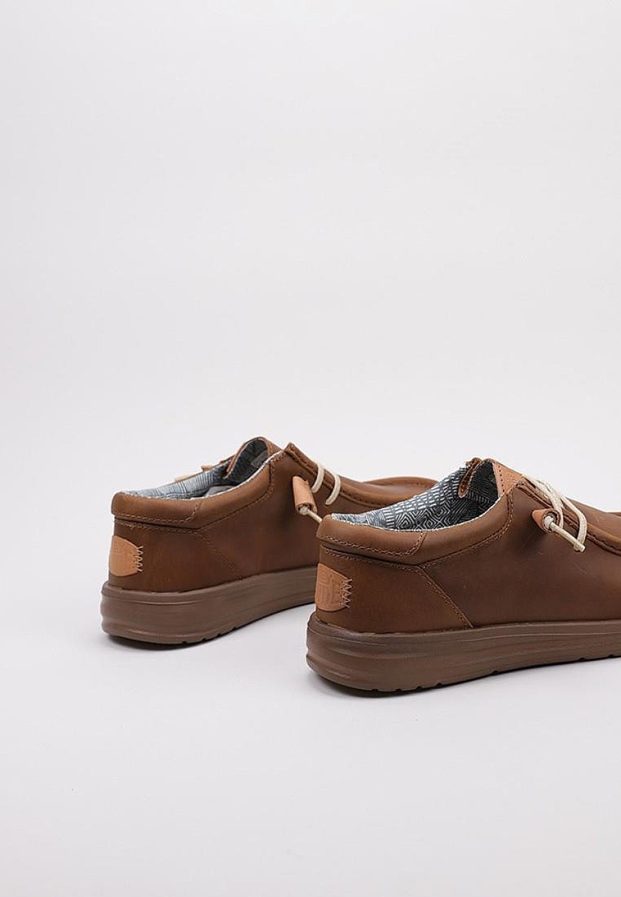 Homme HEY DUDE Chaussures Bateau | Acheter Hey Dude Wally Grip Craft Leather En Ligne