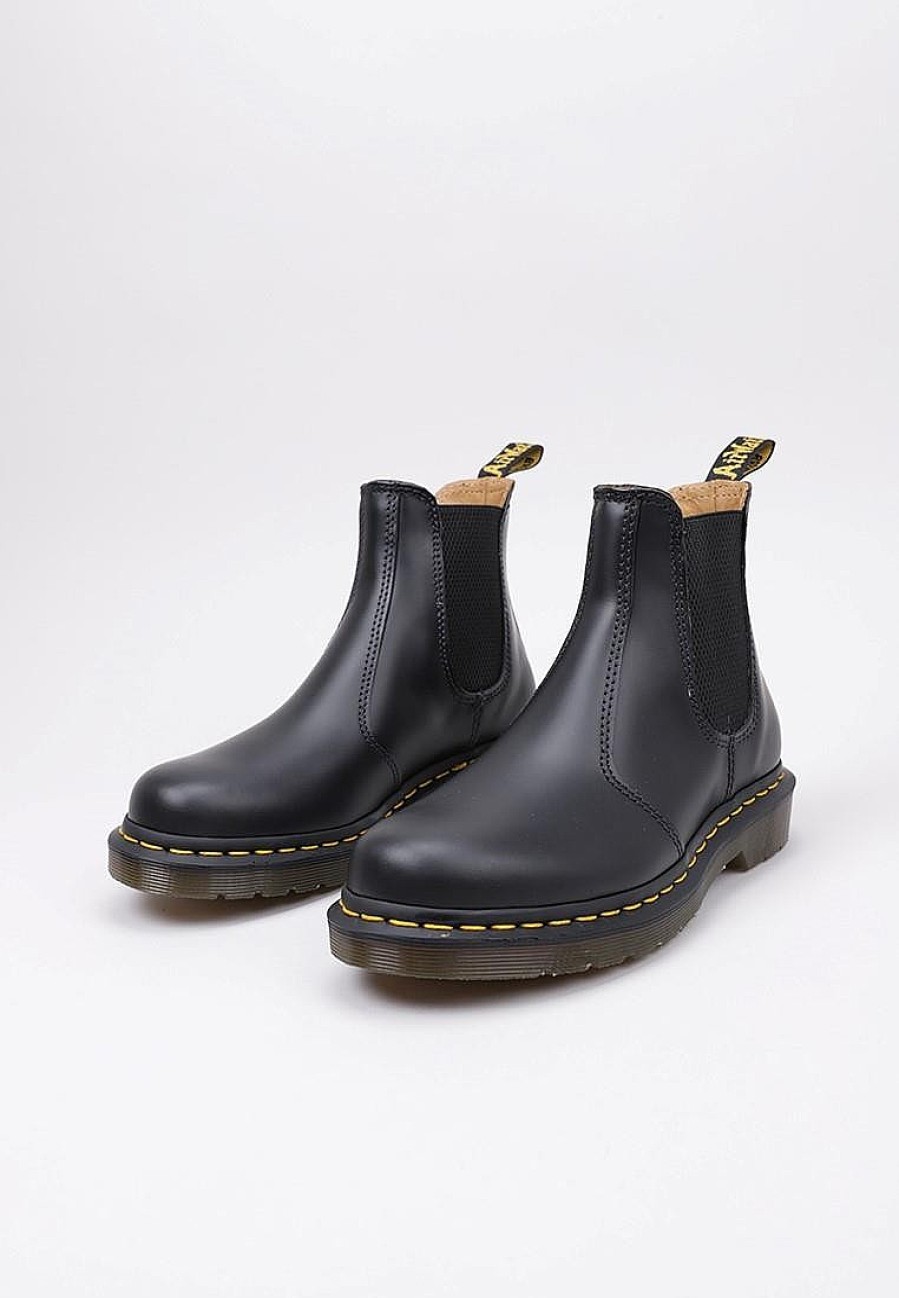 Homme DR MARTENS Bottes Chelsea | Acheter Dr Martens 2976 Ys Black Smooth Chelsea En Ligne