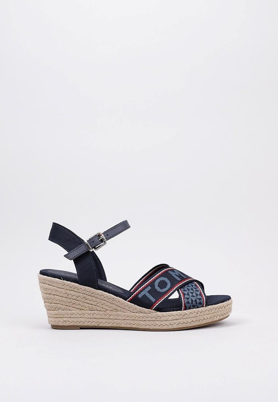 Femme TOMMY HILFIGER | Acheter Tommy Hilfiger Tommy Webbing Low Wedge Sandal En Ligne