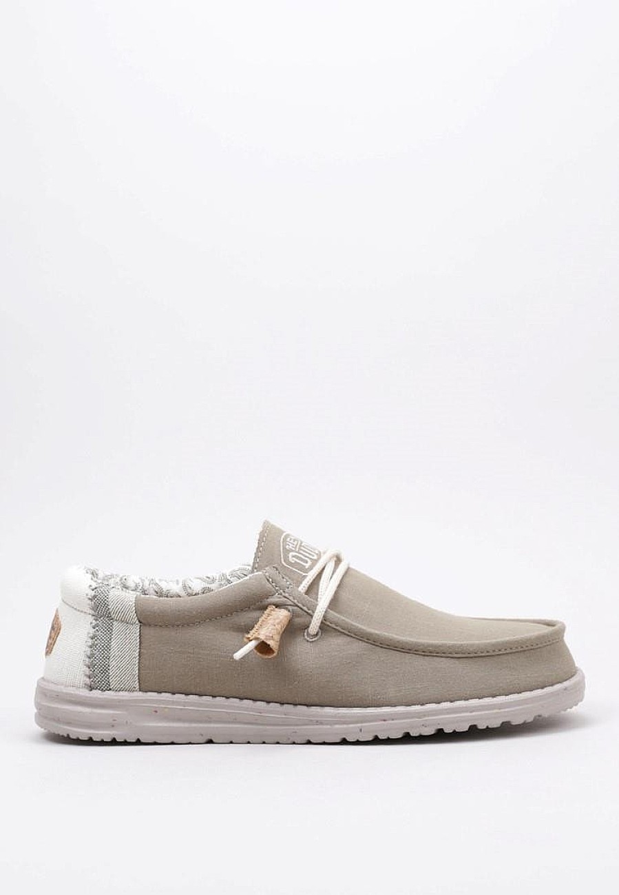 Homme HEY DUDE Chaussures Bateau | Acheter Hey Dude Wally Linen Natural En Ligne