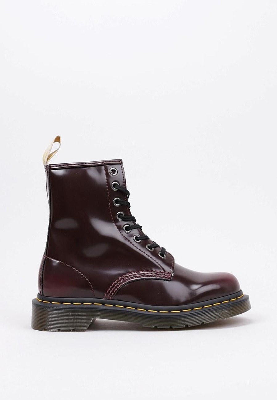 Femme DR MARTENS Rangers | Acheter Dr Martens Vegan 1460 Cherry Red Oxford Rub Off En Ligne