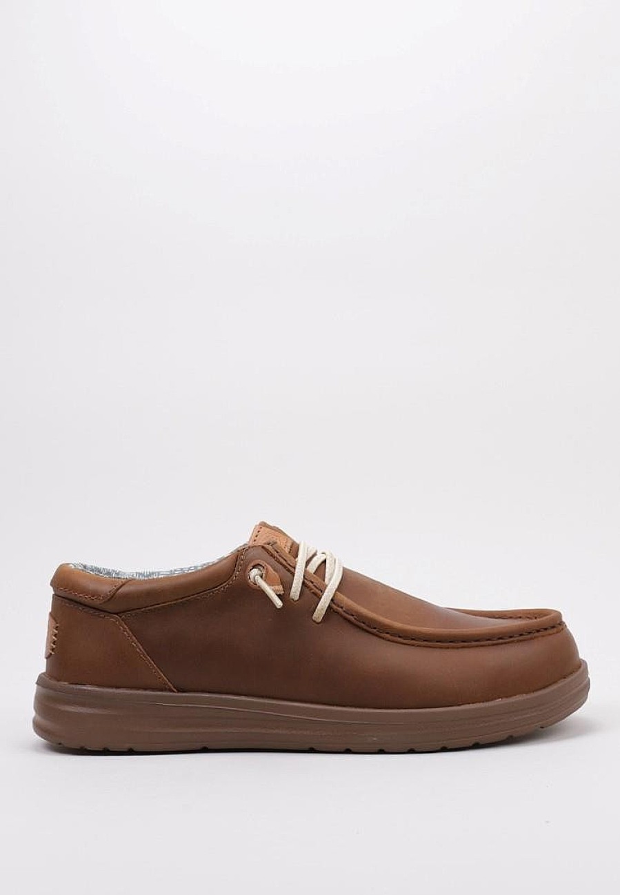 Homme HEY DUDE Chaussures Bateau | Acheter Hey Dude Wally Grip Craft Leather En Ligne